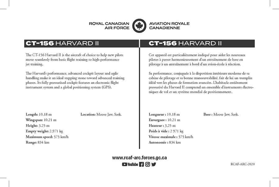 CT-156 Harvard II fact sheet details