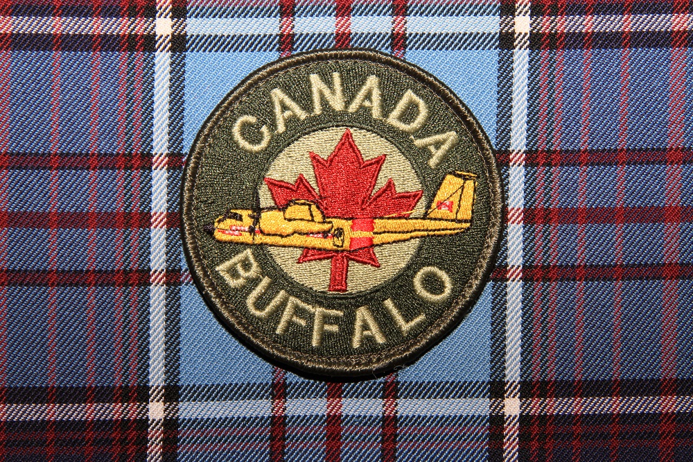 The 2017 CC115 Buffalo patch against the RCAF tartan.
